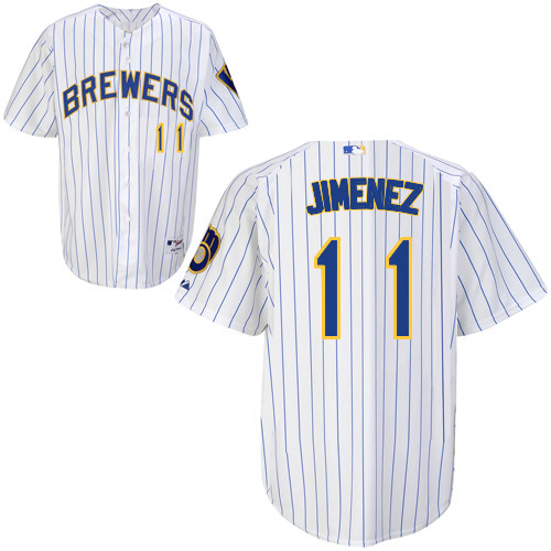 Luis Jimenez #11 MLB Jersey-Milwaukee Brewers Men's Authentic Alternate Home White Baseball Jersey